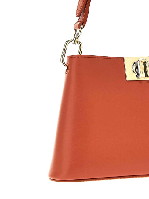 FLEUR Bolso de hombro de piel de becerro canela - Bolsos Mujer