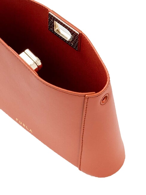 FLEUR Bolso de hombro de piel de becerro canela - Bolsos Mujer