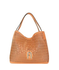FURLA PRIMULA Bolso de hombro de piel perforada atardecer - Bolsos Mujer - 3