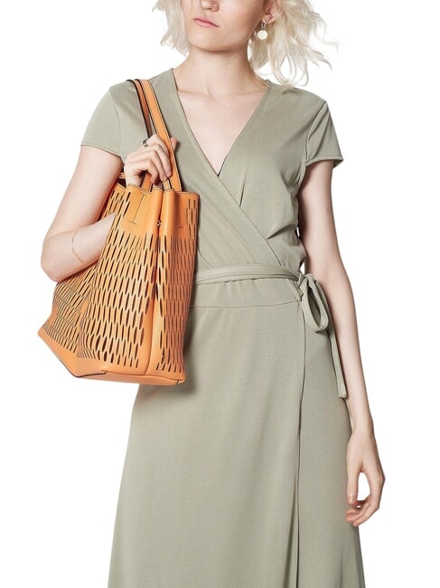 PRIMULA Bolso de hombro de piel perforada atardecer - Bolsos Mujer