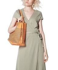 FURLA PRIMULA Bolso de hombro de piel perforada atardecer - Bolsos Mujer - 5