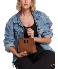 FURLA 1927 Bolso mini Ares de piel estampado coñac - Bolsos Mujer - 5