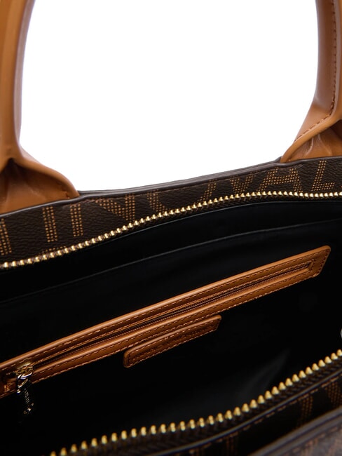 REGINA RE Bolso de mano con estampado de logotipo por toda la superficie oscuro/natural - Bolsos Mujer