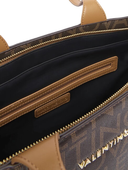 REGINA RE Bolso de hombro con logo integral oscuro/natural - Bolsos Mujer