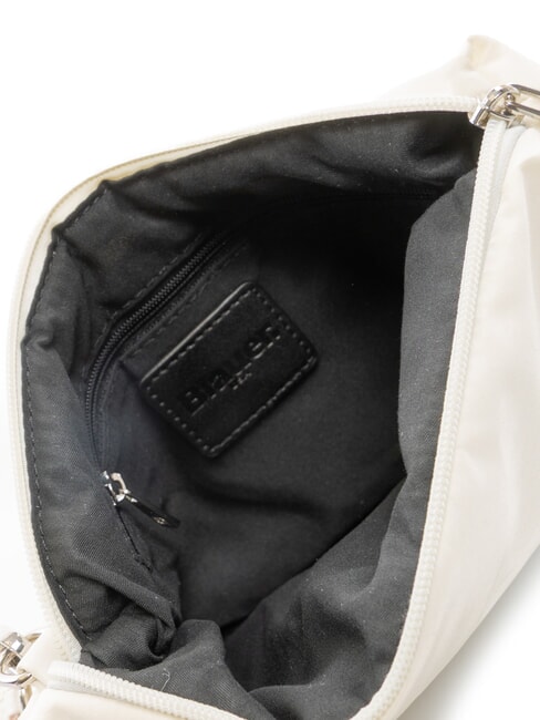 PADDED NYLON Bolso de mano suave con logotipo de diamantes de imitaci&oacute;n blanco - Bolsos Mujer