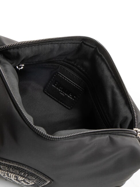 PADDED NYLON Bolso de mano suave con logotipo de diamantes de imitación NEGRO - Bolsos Mujer