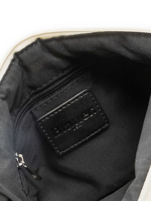 PADDED NYLON Bolso de hombro mullido con logotipo de diamantes de imitaci&oacute;n blanco - Bolsos Mujer