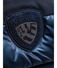 BLAUER PADDED NYLON Bolso de hombro mullido con logotipo de diamantes de imitaci&oacute;n AZUL - Bolsos Mujer - 3