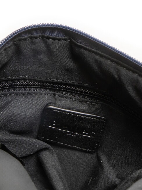 PADDED NYLON Bolso de hombro mullido con logotipo de diamantes de imitaci&oacute;n AZUL - Bolsos Mujer