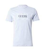 GUESS CHEST BOX Camiseta de algodón con estampado nimbo azul - camiseta - 4