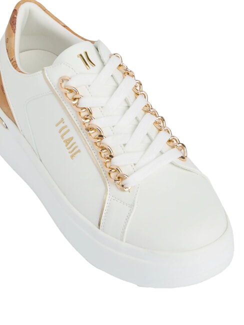 GEO Zapatillas con cadenas doradas blanco - Zapatos Mujer