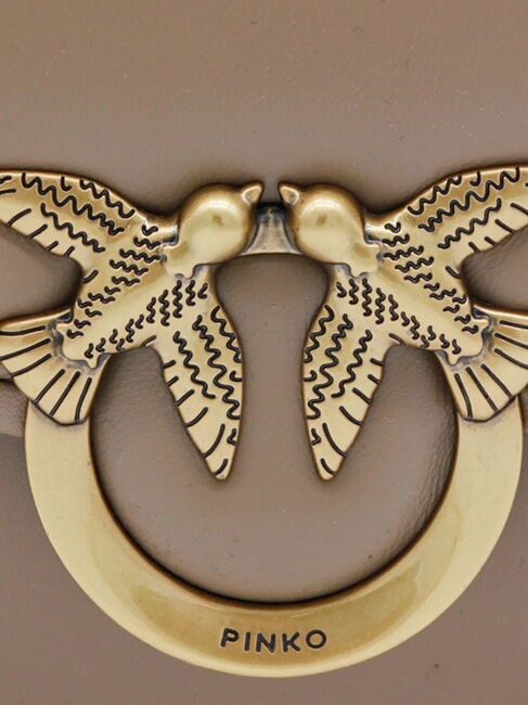 LOVE BOX Mini bolso de napa con solapa galleta de jengibre-oro antiguo - Bolsos Mujer