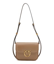 PINKO LOVE BOX Mini bolso de napa con solapa galleta de jengibre-oro antiguo - Bolsos Mujer - 4