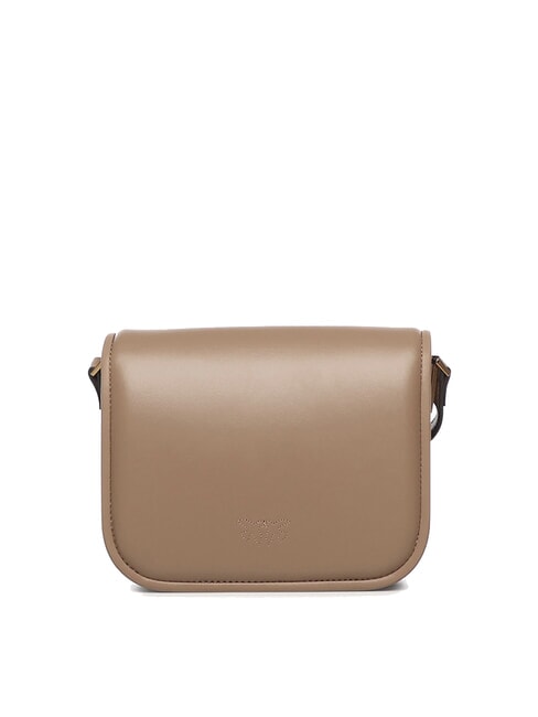 LOVE BOX Mini bolso de napa con solapa galleta de jengibre-oro antiguo - Bolsos Mujer