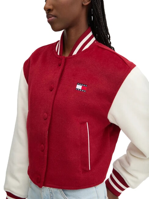 TH JEANS Chaqueta corta de mezcla de lana rojo regata - Chaquetas de mujer