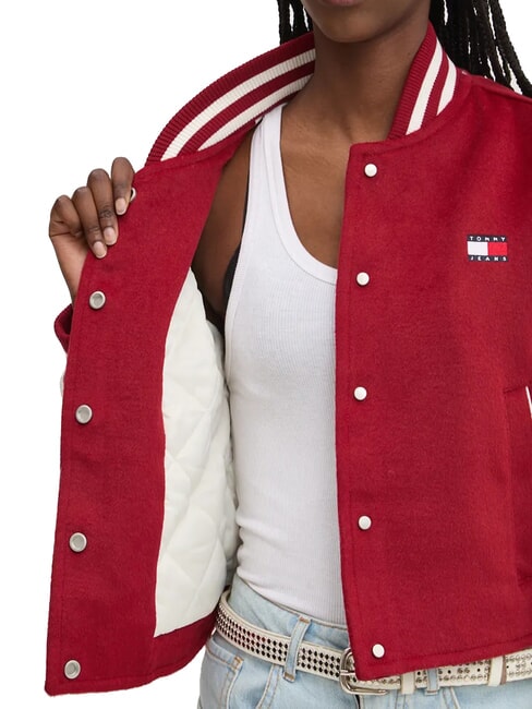 TH JEANS Chaqueta corta de mezcla de lana rojo regata - Chaquetas de mujer