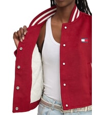 TOMMY HILFIGER TH JEANS Chaqueta corta de mezcla de lana rojo regata - Chaquetas de mujer - 5