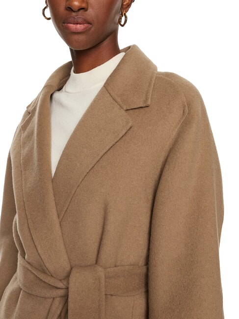 TH Bata de mezcla de lana marrón sepia claro - Abrigos de mujer