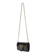 PINKO LOVE ONE Mini bolso de hombro brillante negro-oro antiguo - Bolsos Mujer - 3
