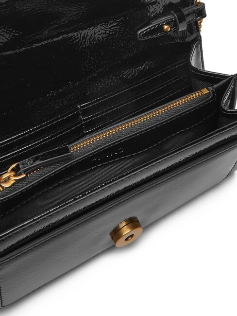 LOVE ONE Mini bolso de hombro brillante negro-oro antiguo - Bolsos Mujer