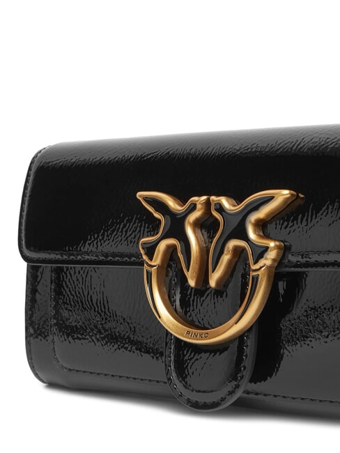 LOVE ONE Mini bolso de hombro brillante negro-oro antiguo - Bolsos Mujer