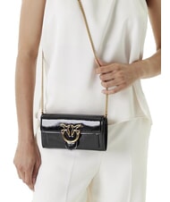 PINKO LOVE ONE Mini bolso de hombro brillante negro-oro antiguo - Bolsos Mujer - 6