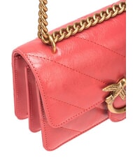 PINKO LOVE ONE MINI Bolso mini piel serraje coral. oro antiguo picante - Bolsos Mujer - 3