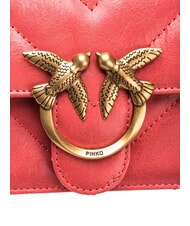 PINKO LOVE ONE MINI Bolso mini piel serraje coral. oro antiguo picante - Bolsos Mujer - 4