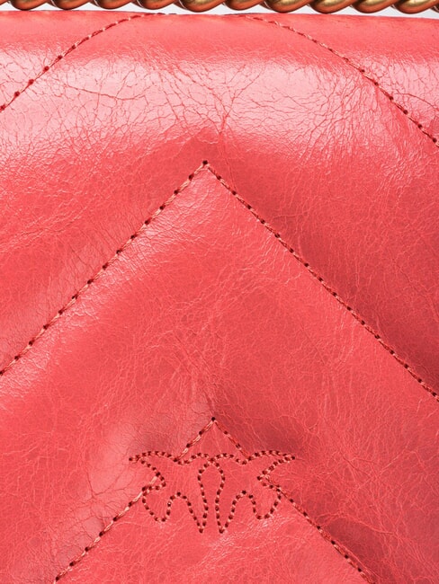 LOVE ONE MINI Bolso mini piel serraje coral. oro antiguo picante - Bolsos Mujer