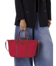 PINKO MIRANDA Bolsa de compras con correa para el hombro rojo/cuero-oro antiguo - Bolsos Mujer - 5