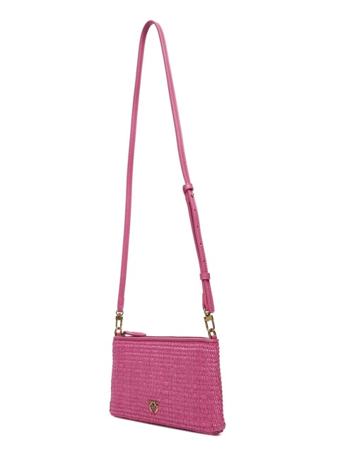 FLAT Bolso de mano de rafia con bandolera ch-remolacha dorada antigua - Bolsos Mujer