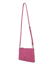 PINKO FLAT Bolso de mano de rafia con bandolera ch-remolacha dorada antigua - Bolsos Mujer - 3