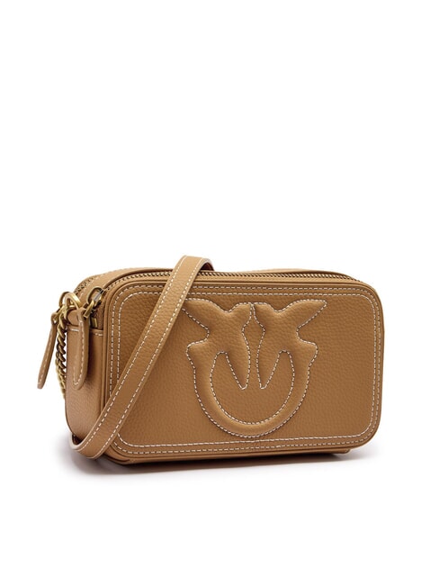 CARRIE Mini bolso bandolera, en piel. turrón-oro antiguo - Bolsos Mujer
