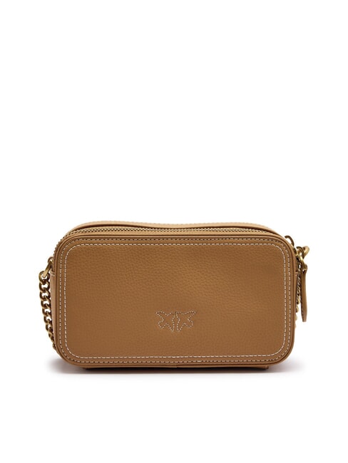 CARRIE Mini bolso bandolera, en piel. turrón-oro antiguo - Bolsos Mujer