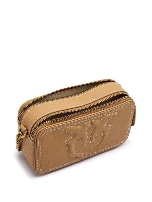 CARRIE Mini bolso bandolera, en piel. turrón-oro antiguo - Bolsos Mujer