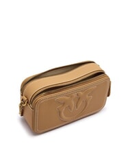 PINKO CARRIE Mini bolso bandolera, en piel. turrón-oro antiguo - Bolsos Mujer - 5