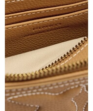 PINKO CARRIE Mini bolso bandolera, en piel. turrón-oro antiguo - Bolsos Mujer - 7