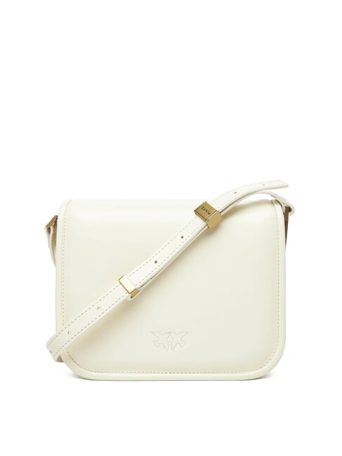 LOVE BOX Mini bolso de hombro de piel blanco seda-oro antiguo - Bolsos Mujer