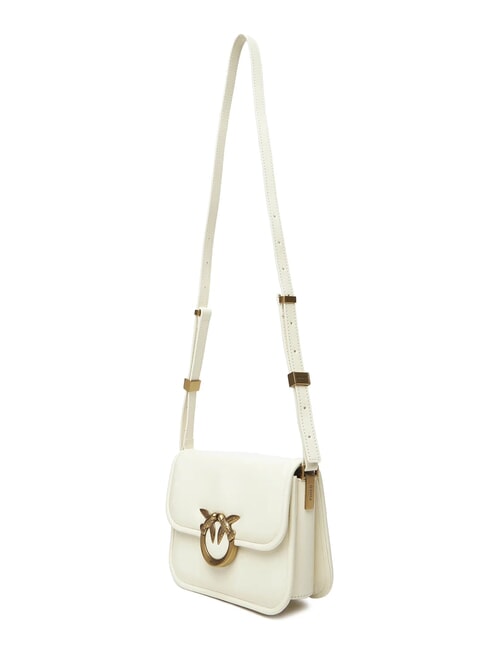 LOVE BOX Mini bolso de hombro de piel blanco seda-oro antiguo - Bolsos Mujer