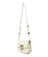 PINKO LOVE BOX Mini bolso de hombro de piel blanco seda-oro antiguo - Bolsos Mujer - 3