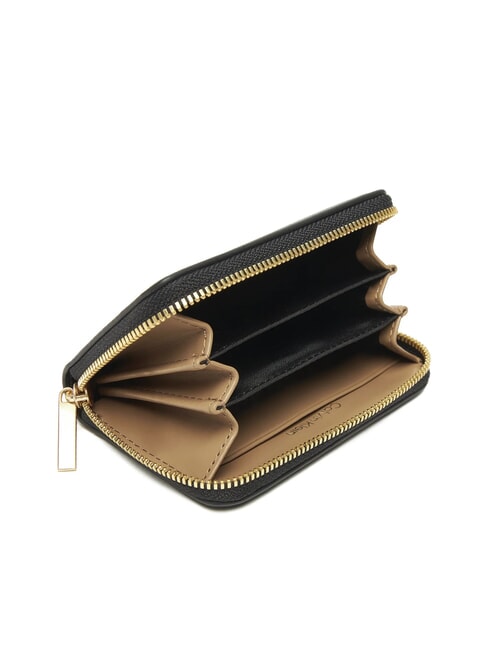 EMBOSSED LOGO Cartera mediana con cremallera coco negro/tostado - Carteras Mujer