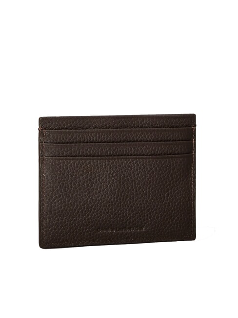 FOIL EMBOSS  Tarjetero plano de cuero ck marrón oscuro - Carteras Hombre