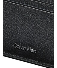 CALVIN KLEIN LOGO HARDWARE SAFFIANO Tarjetero de cuero En negro - Carteras Hombre - 3