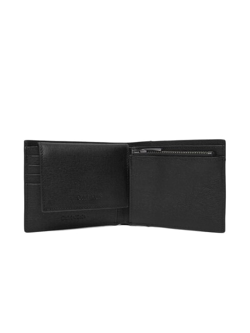LOGO HARDWARE SAFFIANO Cartera de piel con solapa y monedero En negro - Carteras Hombre