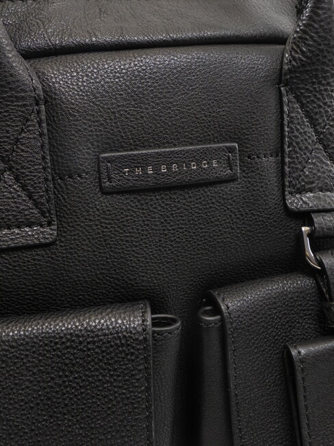 SERRISTORI Maletín de cuero para portátil de 13" negro - Maletines de Trabajo