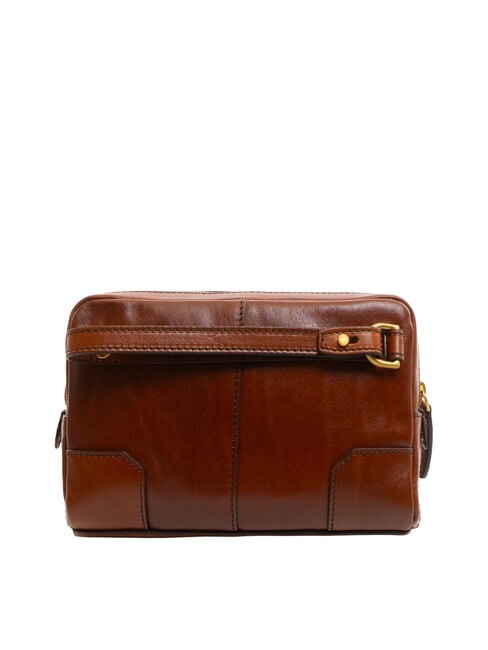 VESPUCCI Bolso de mano de piel con correa de mu&ntilde;eca BROWN - Bolsos Mujer