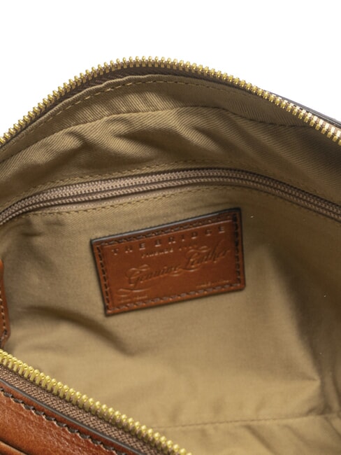 VESPUCCI Bolso de mano de piel con correa de mu&ntilde;eca BROWN - Bolsos Mujer