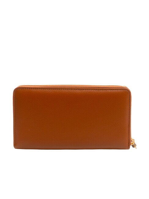 BIRDIE Cartera grande de cuero con cremallera marrón - Carteras Mujer