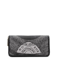 GATTINONI PLANETARIUM Cartera grande con cremallera alrededor monocromático gris claro/negro - Carteras Mujer - 3