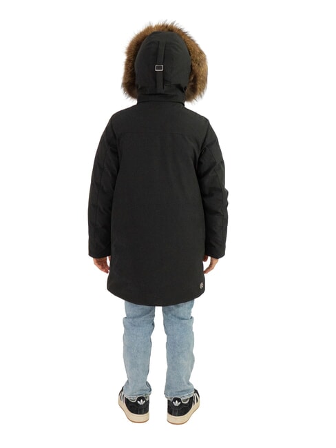 NEWFUTURY KIDS Chaqueta larga acolchada con capucha vulcano negro - Chaquetas de beb&eacute;